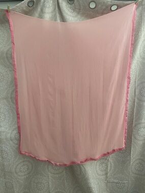 Pink Lace-Trim Lightweight Dupatta